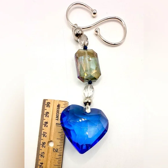 Stunning Blue Crystal Heart, 925 Sterling Silver, Great Preowned Condition - Picture 4 of 6